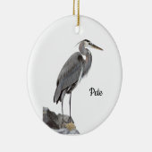 Grote Blauwe Reiger Keramisch Ornament (Rechts)