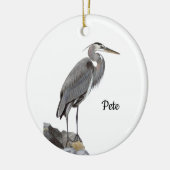 Grote Blauwe Reiger Keramisch Ornament (Links)