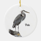 Grote Blauwe Reiger Keramisch Ornament (Achterkant)
