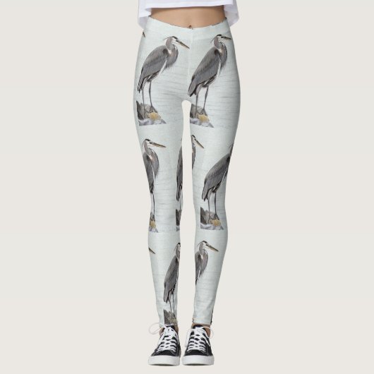 Grote Blauwe Reiger Leggings (Voorkant)