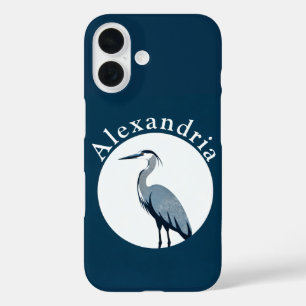 Grote Blauwe Reiger Logo iPhone 16 Hoesje