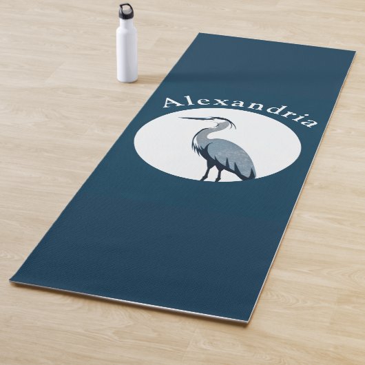 Grote Blauwe Reiger Logo Yogamat (In situ)