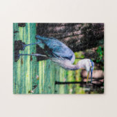 Grote Blauwe Reiger Louisiana. Legpuzzel (Horizontaal)