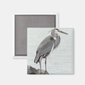 Grote Blauwe Reiger Magneet (Voorkant / Achterkant)