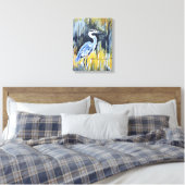 Grote Blauwe Reiger Moeras Expressionist Canvas Afdruk (Insitu (Slaapkamer))