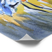 Grote Blauwe Reiger Moeras Expressionist Poster (Hoek)