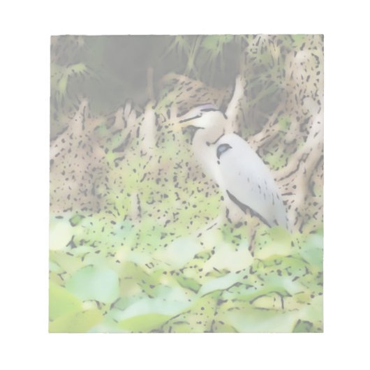 Grote Blauwe Reiger Notitieblok (Voorkant)