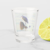 Grote blauwe reiger ontwerp Thunder_Cove Shot Glas (Achterkant)
