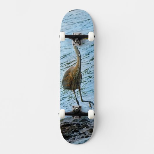 Grote Blauwe Reiger Persoonlijk Skateboard (Voorkant)