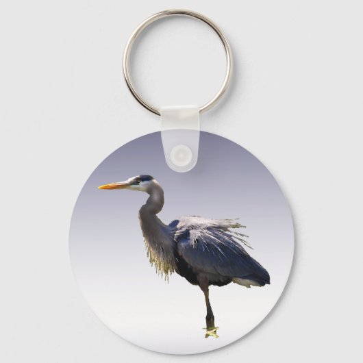 Grote Blauwe Reiger Sleutelhanger (Voorkant)