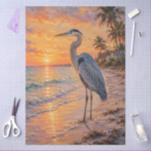 Grote Blauwe Reiger Sunset Beach Tissuepapier (Craft)