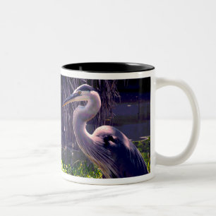 Grote Blauwe Reiger Tweekleurige Koffiemok