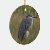 Grote Blauwe Reiger Vogelornament Keramisch Ornament (Rechts)