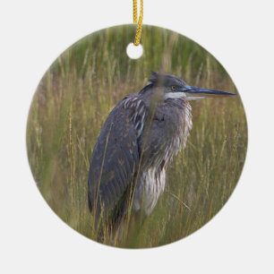 Grote Blauwe Reiger Vogelornament Keramisch Ornament