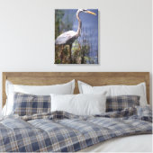 Grote Blauwe Reiger watervogel Canvas Afdruk (Insitu (Slaapkamer))