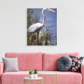 Grote Blauwe Reiger watervogel Canvas Afdruk (Insitu (Woonkamer))