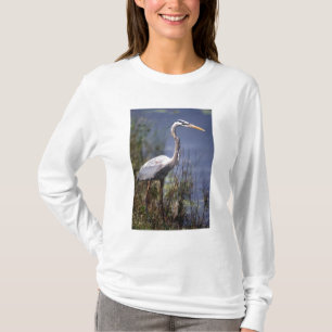 Grote blauwe reiger watervogel t-shirt