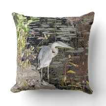 Grote Blauwe Reiger Worpkussen