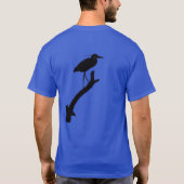 Grote blauwe reiger, zittend. Voorzijde & achterzi T-shirt (Achterkant)