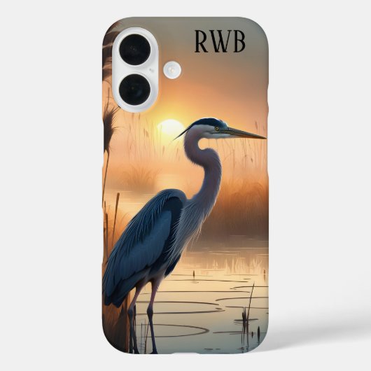 Grote blauwe reiger zonsopgang Case-Mate iPhone case (Achterkant)