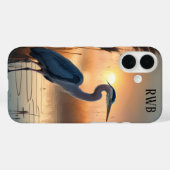 Grote blauwe reiger zonsopgang Case-Mate iPhone case (Achterkant (horizontaal))