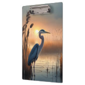 Grote blauwe reiger zonsopgang klembord (Links)