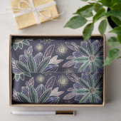 Grote Blauwe Retro Bloem Patroon Decoupage Tissuepapier (Geschenk)