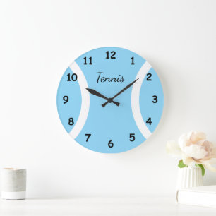 Grote blauwe ronde tennisbal sporten wandklok