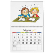 Grote blauwe schooljaarkalender voor kinderen kalender (Feb 2027)