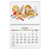 Grote blauwe schooljaarkalender voor kinderen kalender (Jan 2027)