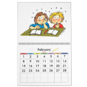 Grote blauwe schooljaarkalender voor kinderen kalender (Feb 2026)
