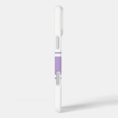 Grote blauwe scriptnaam, lavendel strepen op wit Case-Mate iPhone case (Achterkant / Rechts)