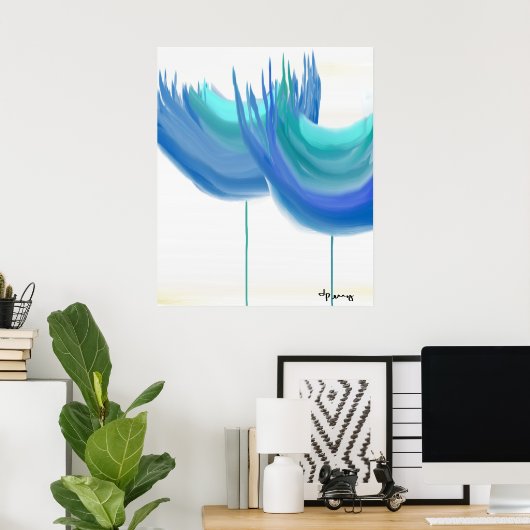 "GROTE BLAUWE STROMEN" POSTER (Thuiskantoor)