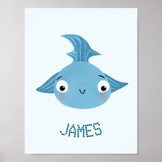 Grote blauwe vis poster (Voorkant)