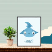 Grote blauwe vis poster