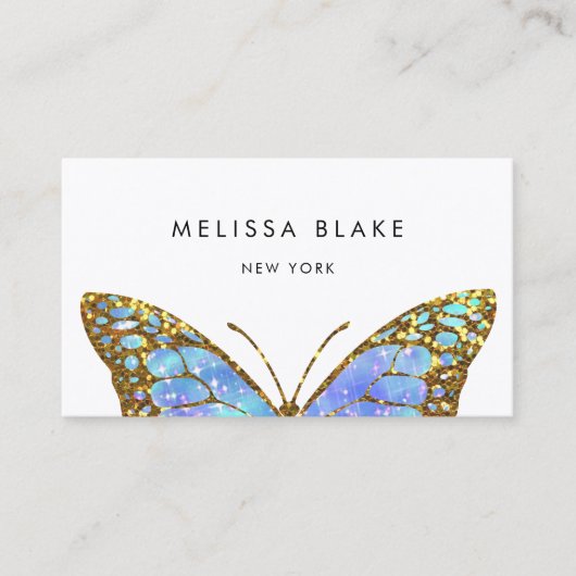 grote blauwe vlinder visitekaartje (Voorkant)