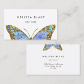 grote blauwe vlinder visitekaartje (Voorkant / Achterkant)