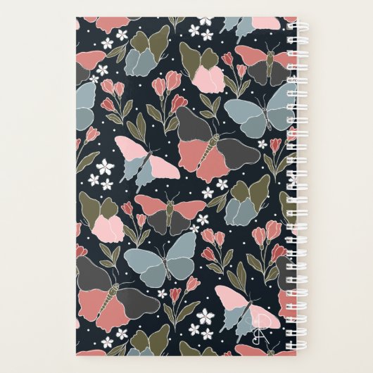 Grote blauwe vlinderplanner planner (Achterkant)