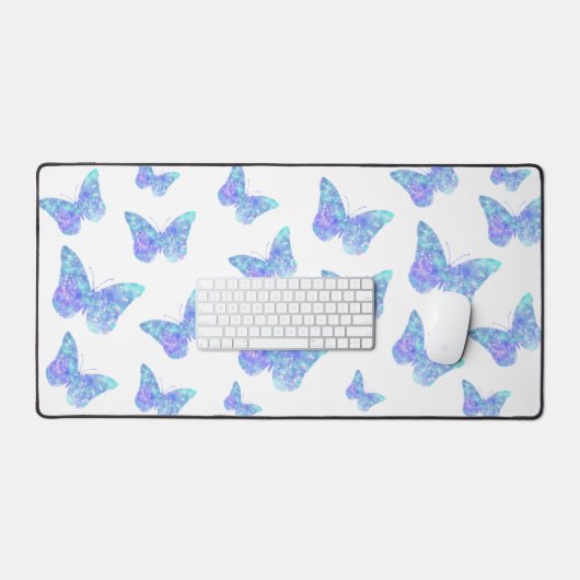 Grote blauwe vlinders bureaumat (Keyboard & Muis)