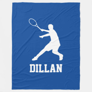 Grote blauwe vlootsdeken met tennisspelernaam fleece deken