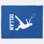 Grote blauwe vlootsdeken met tennisspelernaam fleece deken (Voorkant (Horizontaal))