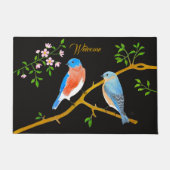 Grote blauwe vogels deurmat (Voorkant)