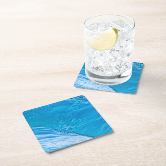 Grote blauwe watergolf kartonnen onderzetters (Insitu)