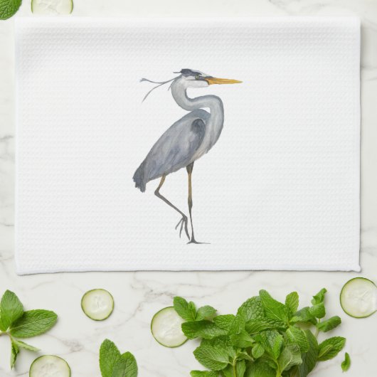 Grote blauwe Waterverf keukenhanddoek (Gevouwen)