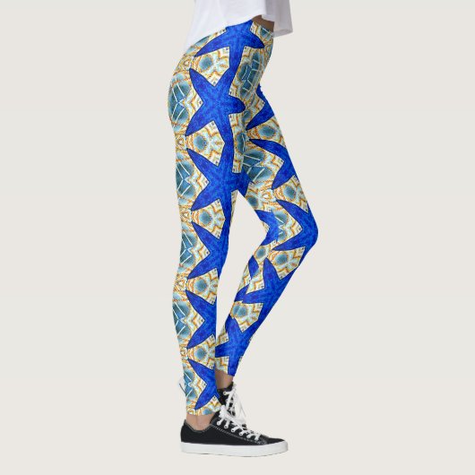 grote blauwe zeester leggings (Rechts)