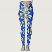 grote blauwe zeester leggings (Voorkant)