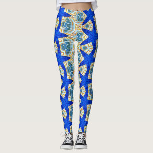 grote blauwe zeester leggings
