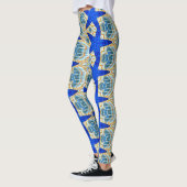 grote blauwe zeester leggings (Links)