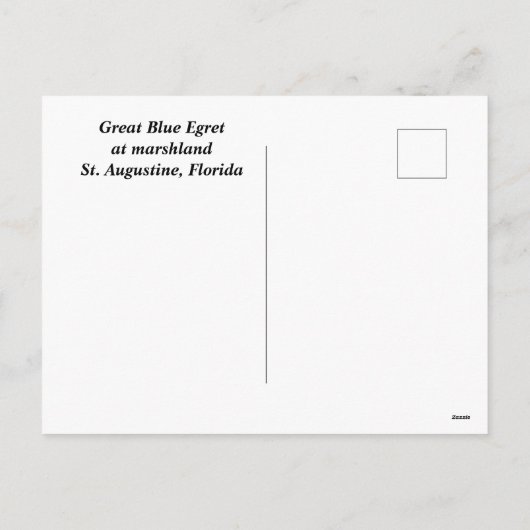 Grote blauwe zilverreiger feestdagenkaart (Achterkant)