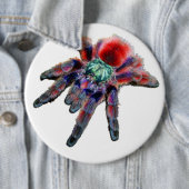 Grote blauwgroen paarse rode en blauwe tarantula s ronde button 6,0 cm (In situ)